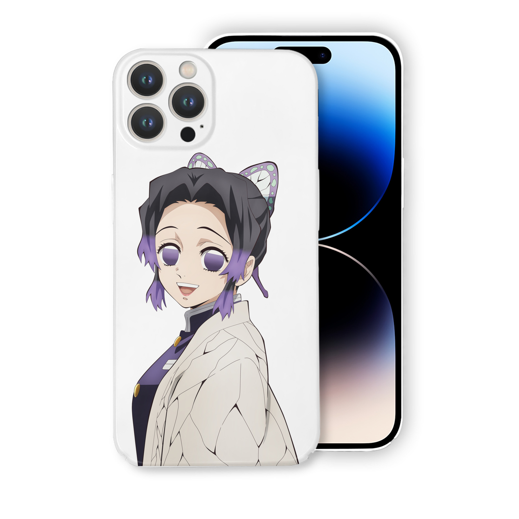 （画像用） 鬼滅の刃（きめつのやいば）蟲柱-胡蝶 しのぶ／こちょう しのぶ Kochou Shinobu 【iPhone 14シリーズ対応】ハードケース